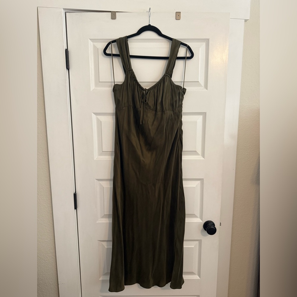 Elegant Olive Green Dress